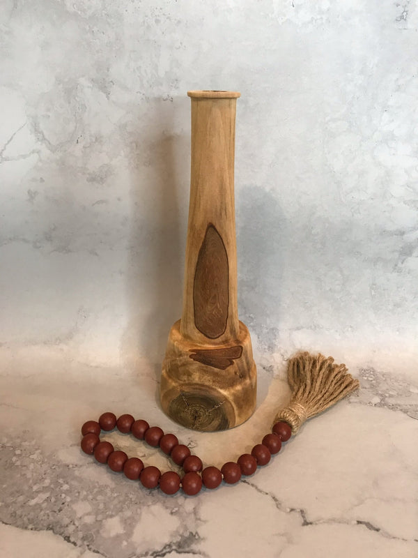 Elegantly Minimal Maple Handmade Wooden Vase - Carolina Maple Wood - omG Artisan Shoppe