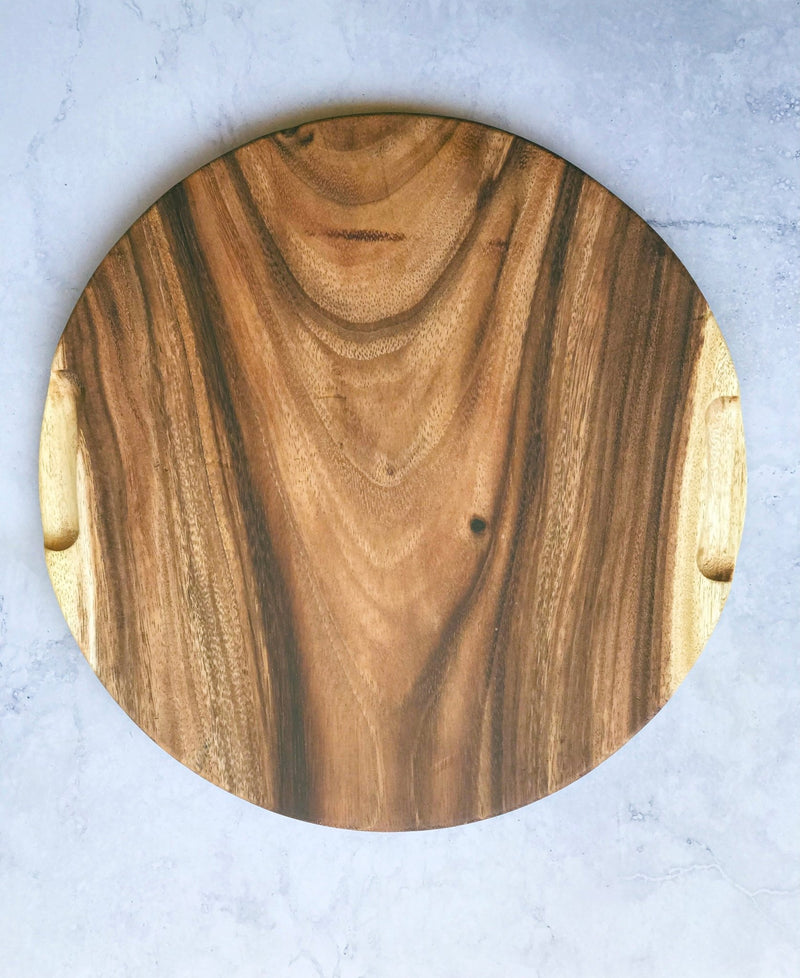 Large Round Wooden Serving Board - omG Artisan Shoppe