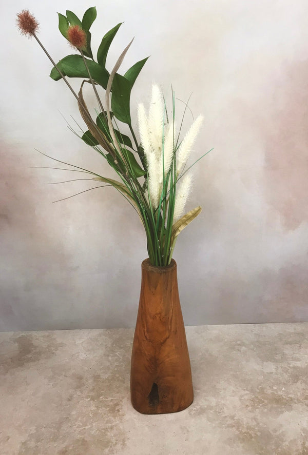 Rooted Teak Handmade Wooden Vase - Reclaimed Teak Wood - omG Artisan Shoppe