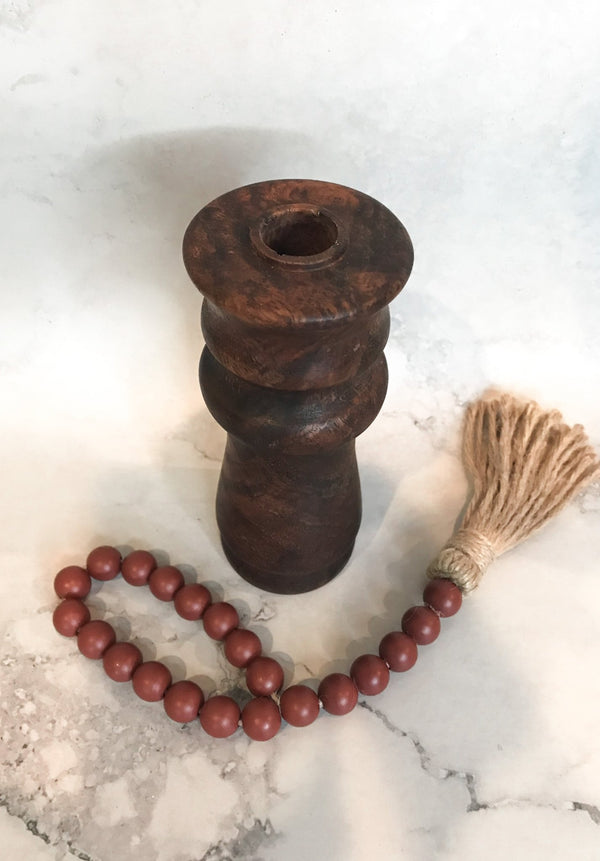 Rustically Gallic Handmade Wooden Candle Holder - Carolina Black Walnut Wood - omG Artisan Shoppe
