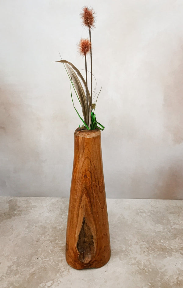 Timeless Teak Handmade Wooden Vase - Reclaimed Teak Wood - omG Artisan Shoppe