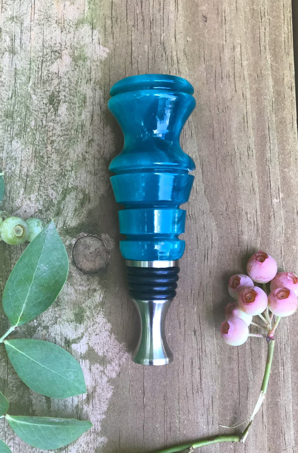 Turquoise Enchantment - Acrylic Handmade Bottle Stopper - omG Artisan Shoppe