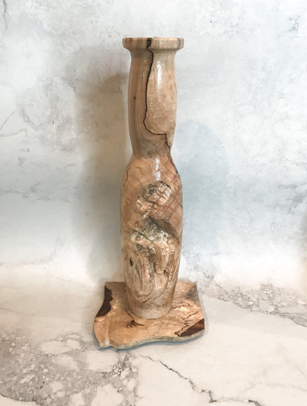 Weathered Elegance Maple Handmade Wooden Vase - Carolina Spalted Maple Wood - omG Artisan Shoppe