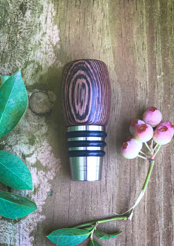 Wenge This - Exotic Wenge Wood Handmade Bottle Stopper Mini - omG Artisan Shoppe