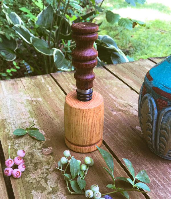 Wooden Cylinder Bottle Stopper Display Stand - Oak - omG Artisan Shoppe