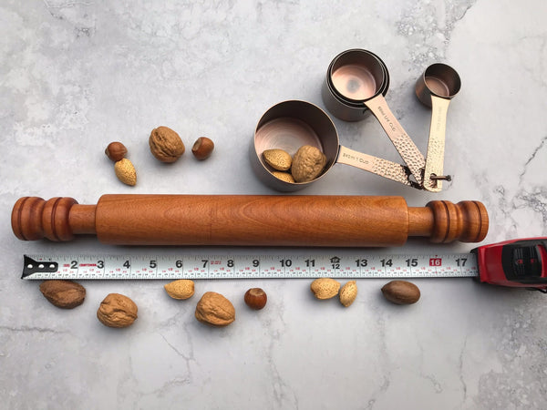 Bucolic Natural Rolling Pin - Sapele Exotic Wood Handmade Rolling Pin - omG Artisan Shoppe