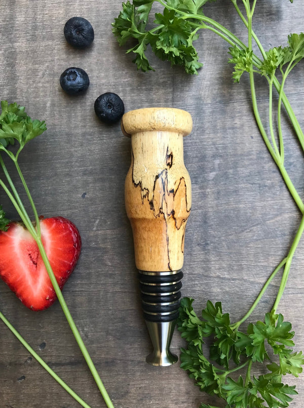 So Spalty - Spalted Wood Handmade Bottle Stopper - omG Artisan Shoppe